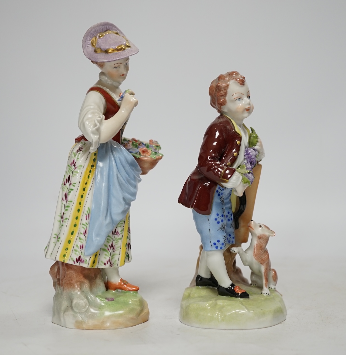 Two Dresden figures, tallest 19cm